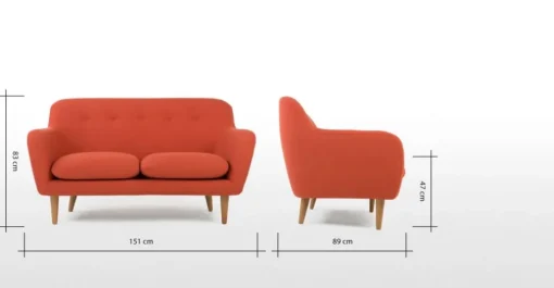 Sofá de 2 Cuerpos Dylan – Naranja Revival