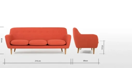 Sofá de 3 Cuerpos Dylan – Naranja Revival