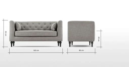 Sofá de 2 Cuerpos Flynn – Lino Gris