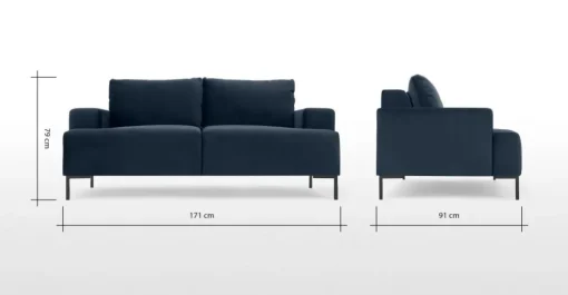 Sofá de 2 Cuerpos Frederik – Azul Zafiro