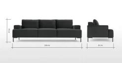 Sofá de 3 Cuerpos Frederik – Gris Antracita