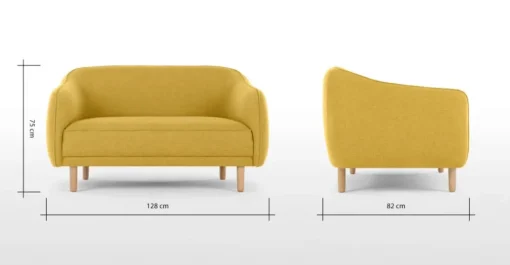 Sofá de 2 Cuerpos Haring – Amarillo Mostaza