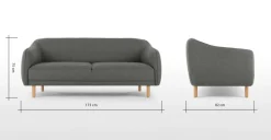 Sofá de 3 Cuerpos Haring – Gris Oscuro