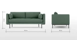 Sofá de 2 Cuerpos Harlow – Verde