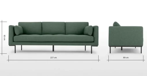 Sofá de 3 Cuerpos Harlow – Verde