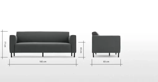 Sofá de 3 Cuerpos Herron – Gris Marga