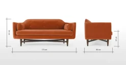 Sofá de 2 Cuerpos Imani – Naranja Tostado