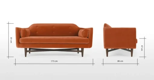 Sofá de 2 Cuerpos Imani – Naranja Tostado