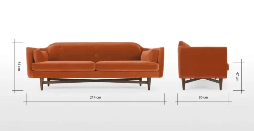 Sofá de 3 Cuerpos Imani – Naranja Tostado