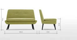 Sofá de 2 Cuerpos Jonny – Verde