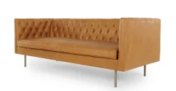 Sofá de 3 Cuerpos Julianne – Cuero Marrón Premium