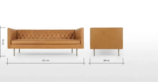 Sofá de 3 Cuerpos Julianne – Cuero Marrón Premium