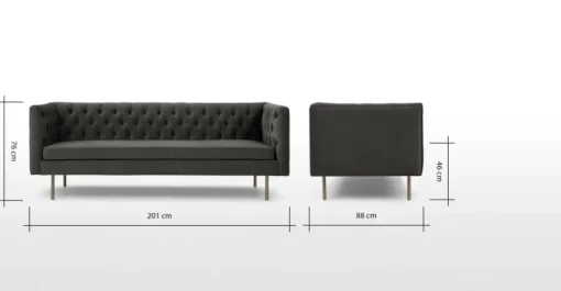 Sofá de 3 Cuerpos Julianne – Gris Hormigón