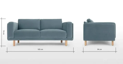 Sofá de 2 Cuerpos Karson – Verde Marino