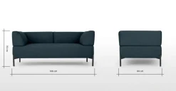 Sofá de 2 Cuerpos Kiva – Azul Egeo