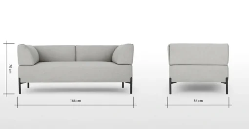 Sofá de 2 Cuerpos Kiva – Gris Granizo