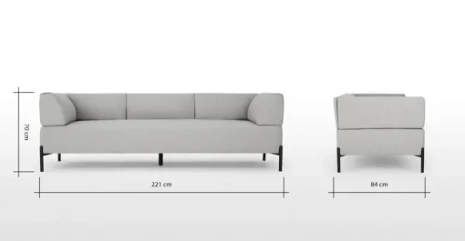 Sofá de 3 Cuerpos Kiva – Gris Granizo
