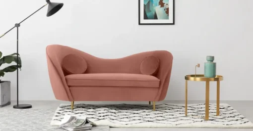 Sofá de 2 Cuerpos Kooper – Blush Pink Velvet