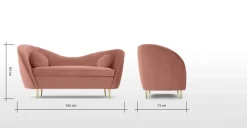 Sofá de 2 Cuerpos Kooper – Blush Pink Velvet