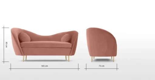 Sofá de 2 Cuerpos Kooper – Blush Pink Velvet