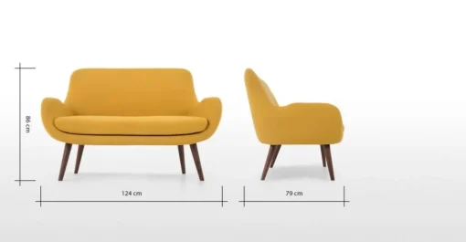 Sofá de 2 Cuerpos Moby – Amarillo Canario