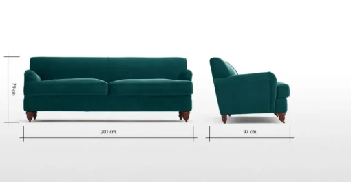 Sofá de 3 Cuerpos Orson – Azul Seafoam