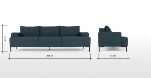 Sofá de 3 Cuerpos Oskar – Azul Egeo