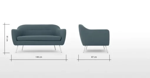 Sofá de 2 Cuerpos Reece – Mina Earl Blue