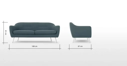 Sofá de 3 Cuerpos Reece – Azul Grisáceo
