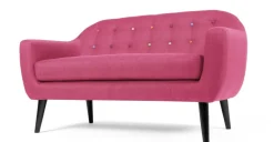 Sofá de 2 Cuerpos Ritchie – Rosa Chicle con Botones de Colores