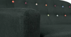 Sofá de 2 Cuerpos Ritchie – Gris Antracita con Botones de Colores