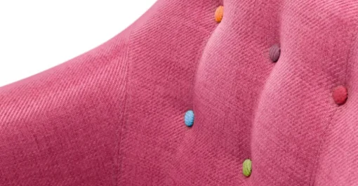 Sofá de 2 Cuerpos Ritchie – Rosa Chicle con Botones de Colores