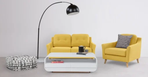 Sofá de 2 Cuerpos Rufus – Amarillo Mostaza