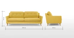 Sofá de 3 Cuerpos Rufus – Amarillo Mostaza