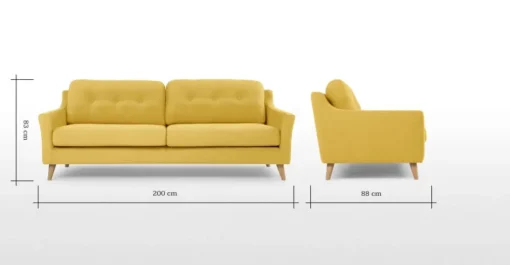 Sofá de 3 Cuerpos Rufus – Amarillo Mostaza