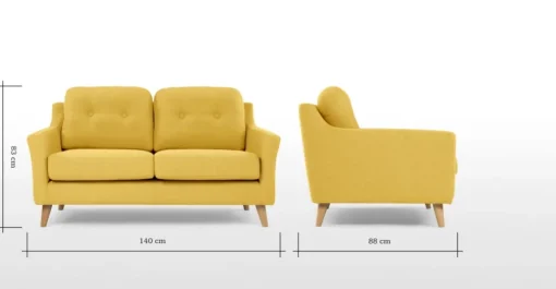Sofá de 2 Cuerpos Rufus – Amarillo Mostaza