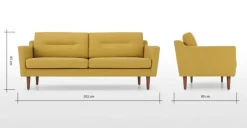 Sofá de 3 Cuerpos Walker – Amarillo