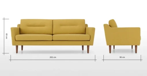 Sofá de 3 Cuerpos Walker – Amarillo