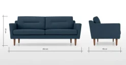 Sofá de 3 Cuerpos Walker – Azul
