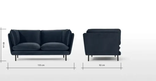 Sofá de 2 Cuerpos Wes – Azul Zafiro