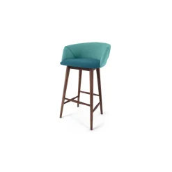 Taburete alto Lule – Azul mineral y verde esmeralda