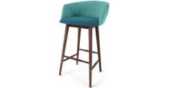 Taburete alto Lule – Azul mineral y verde esmeralda