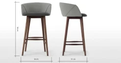 Taburete alto Lule – Marga y gris granizo