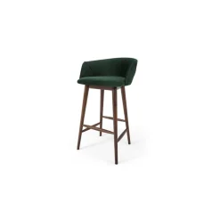 Taburete alto Lule – Terciopelo verde pino