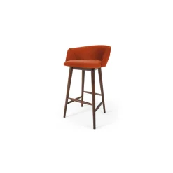 Taburete alto Lule – Terciopelo naranja llama