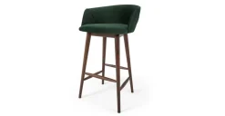 Taburete alto Lule – Terciopelo verde pino