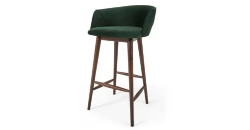 Taburete alto Lule – Terciopelo verde pino