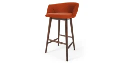 Taburete alto Lule – Terciopelo naranja llama