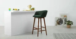 Taburete alto Lule – Terciopelo verde pino