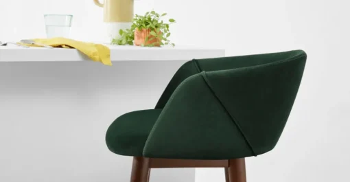 Taburete alto Lule – Terciopelo verde pino